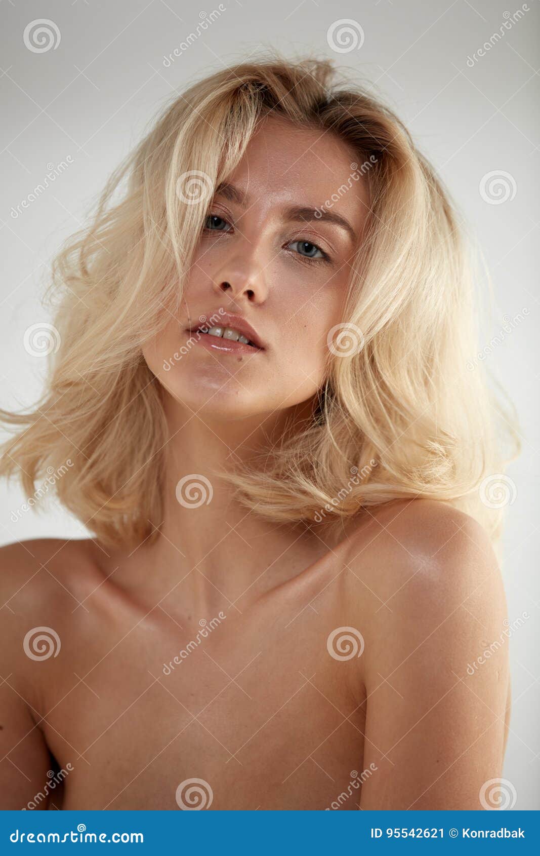 Blonde Nude Women boob model