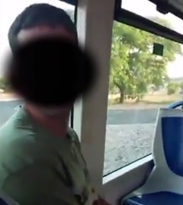 masturbating in public bus